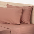 Renee Taylor Helena 300TC Stonewashed Cotton Percale Sheet Set - Redwood (Vintage Wash)