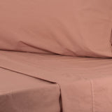 Renee Taylor Helena 300TC Stonewashed Cotton Percale Sheet Set - Redwood (Vintage Wash)