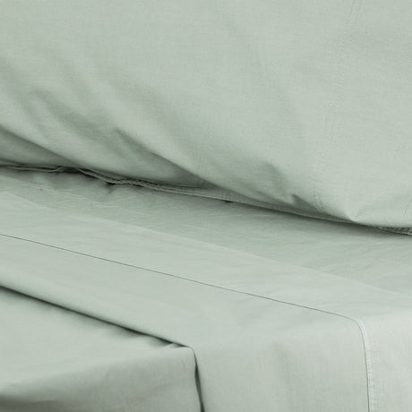Renee Taylor Helena 300TC Stonewashed Cotton Percale Sheet Set - Cactus (Vintage Wash)