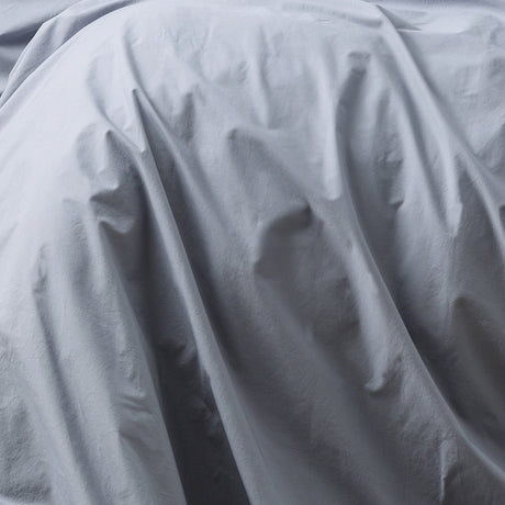 Renee Taylor Helena 300TC Stonewashed Cotton Percale Quilt Cover Set - Dusty Blue (Vintage Wash)