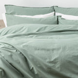 Renee Taylor Helena 300TC Stonewashed Cotton Percale Quilt Cover Set - Cactus (Vintage Wash)