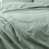 Renee Taylor Helena 300TC Stonewashed Cotton Percale Quilt Cover Set - Cactus (Vintage Wash)