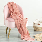 Renee Taylor Kids Moss Seed Stitch Knit Cotton Decorative Throw Blanket - Rose (130 x 170cm)