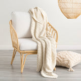 Renee Taylor Lenni Chunky Knit Cotton Decorative Throw Blanket - Vapour (130 x 170cm)