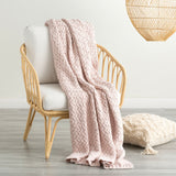 Renee Taylor Lenni Chunky Knit Cotton Decorative Throw Blanket - Primrose (130 x 170cm)