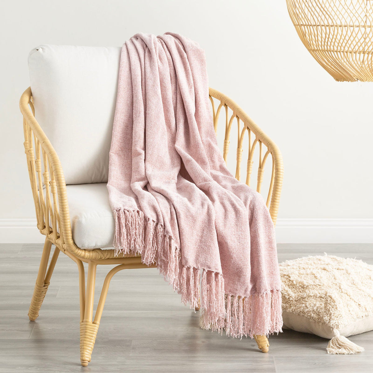 Renee Taylor Newland Chenille Decorative Throw Blanket - Lotus (130 x 170cm)