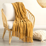 Renee Taylor Newland Chenille Decorative Throw Blanket - Turmeric (130 x 170cm)