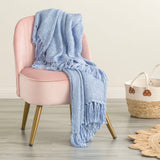 Renee Taylor Crystal Acrylic Decorative Throw Blanket - Blue (130 x 170cm)