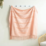 Renee Taylor Cambridge Slub Tufted Cotton Decorative Throw Blanket - Dusky (130 x 170cm)
