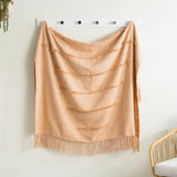 Renee Taylor Cambridge Slub Tufted Cotton Decorative Throw Blanket - Tan (130 x 170cm)