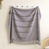 Renee Taylor Cambridge Slub Tufted Cotton Decorative Throw Blanket - Moonlike (130 x 170cm)