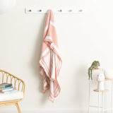 Renee Taylor Ray Striped Vintage Washed Cotton Decorative Throw Blanket - Mystic (130 x 200cm)