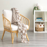 Renee Taylor Atlantic Reversible Vintage Washed Cotton Decorative Throw Blanket - Tan (130 x 200cm)