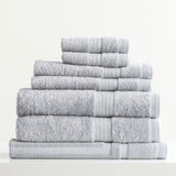 Renee Taylor Stella 650 GSM Bamboo Cotton Bath Towel Set - Silver (2 to 14 Piece Packs)