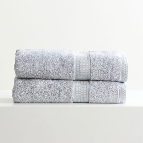 Renee Taylor Stella 650 GSM Bamboo Cotton Bath Towel Set - Silver (2 to 14 Piece Packs)