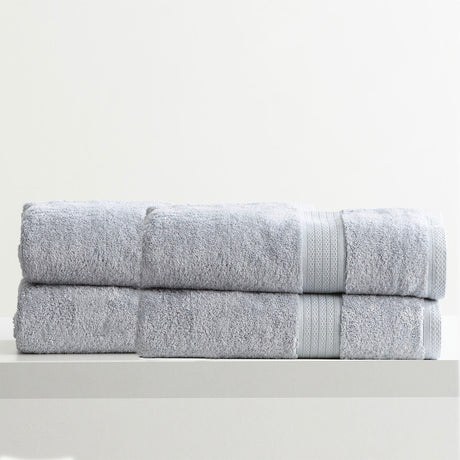 Renee Taylor Stella 650 GSM Bamboo Cotton Bath Towel Set - Silver (2 to 14 Piece Packs)