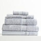 Renee Taylor Stella 650 GSM Bamboo Cotton Towels - Silver (Bath, Hand & Face Towel/Bath Sheet & Bath Mat)