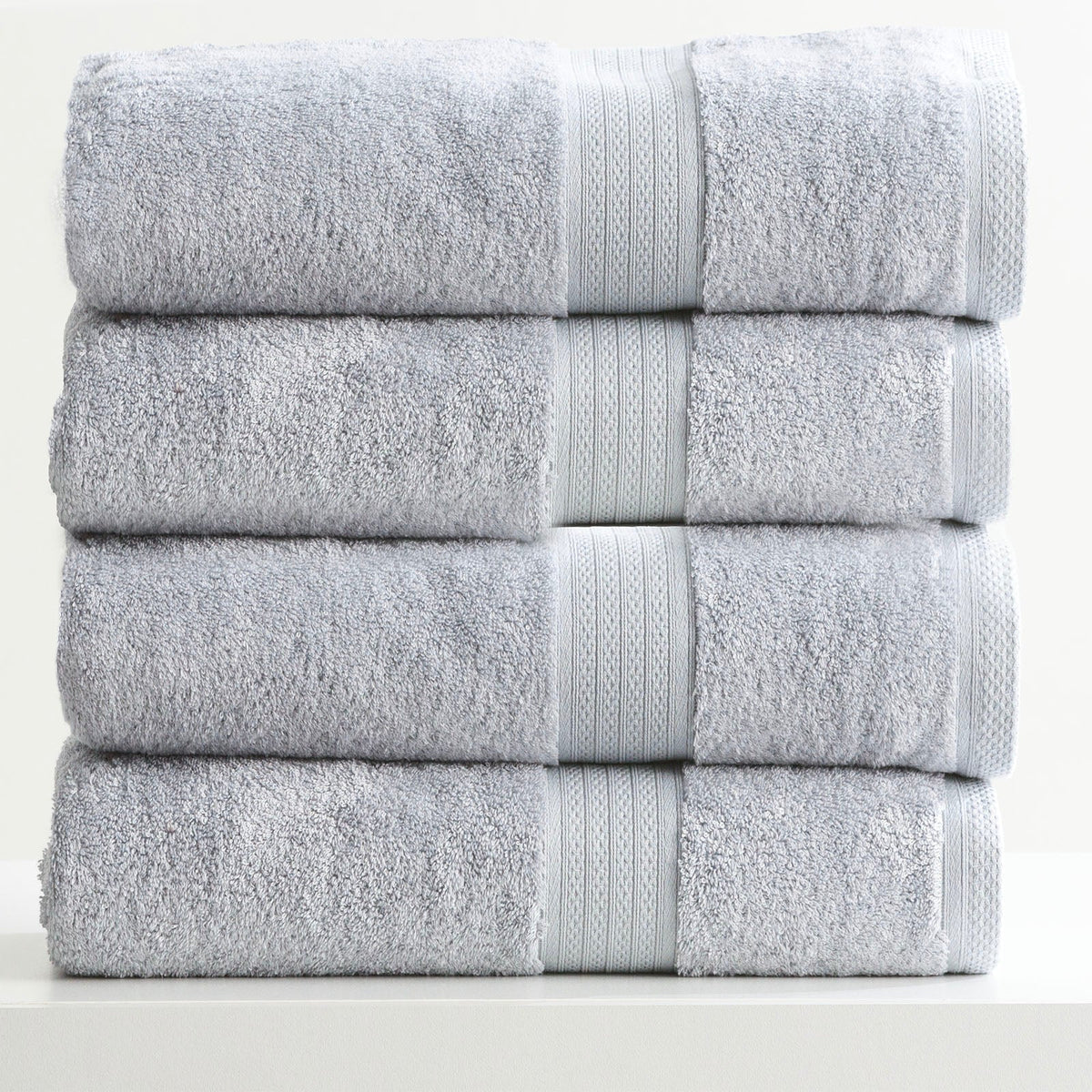 Renee Taylor Stella 650 GSM Bamboo Cotton Bath Towel Set - Silver (2 to 14 Piece Packs)