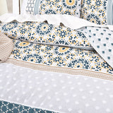 Renee Taylor Benitta 300TC Cotton Reversible Quilt Cover Set - Indigo (OEKO-TEX Certified)