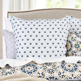 Renee Taylor Benitta 300TC Cotton Reversible Quilt Cover Set - Indigo (OEKO-TEX Certified)
