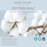 Renee Taylor Premium Lightweight All Cotton Quilt (250 GSM)