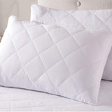 Renee Taylor 300TC Cotton Quilted Pillow Protector Twin Pack (2x Standard 50x75cm, Zip Closure)