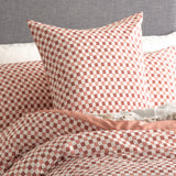 Renee Taylor Chessboard 300TC Cotton Reversible Quilt Cover Set - Cedar (OEKO-TEX Certified)