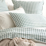 Renee Taylor Alison Yarn Dyed Cotton Reversible Quilt Cover Set - Forest (OEKO-TEX Certified)