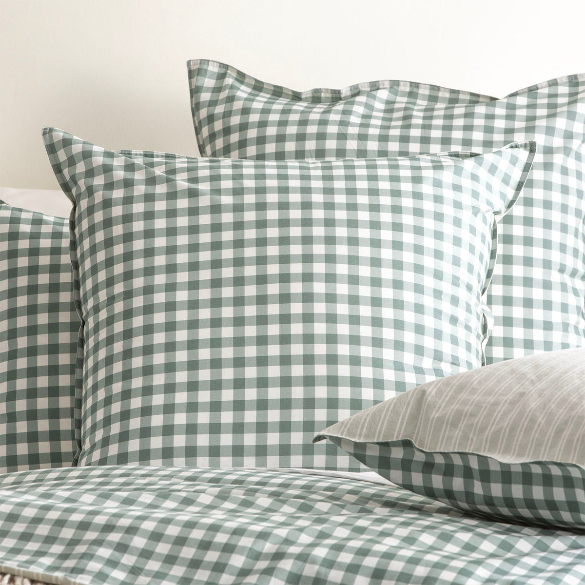 Renee Taylor Alison Yarn Dyed Cotton Reversible Kids Quilt Cover Set - Forest (OEKO-TEX Certified)