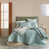 Renee Taylor Alison Yarn Dyed Cotton Reversible Quilted Coverlet Set - Forest (OEKO-TEX Certified Bedspread)