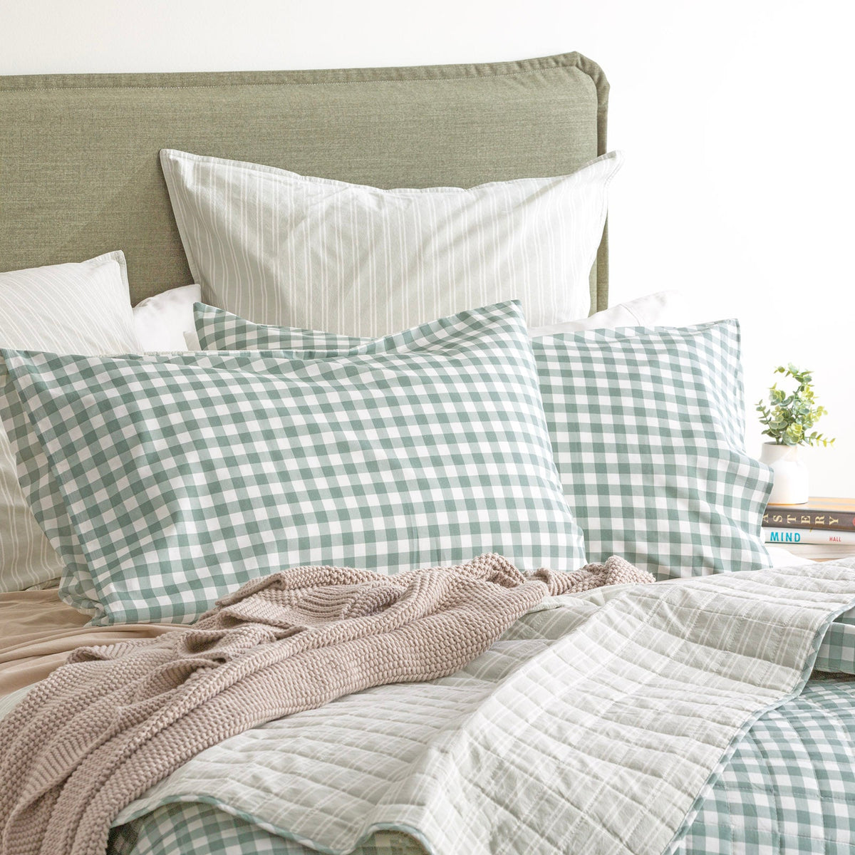 Renee Taylor Alison Yarn Dyed Cotton Reversible Quilted Coverlet Set - Forest (OEKO-TEX Certified Bedspread)
