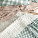Renee Taylor Alison Yarn Dyed Cotton Reversible Quilted Coverlet Set - Forest (OEKO-TEX Certified Bedspread)