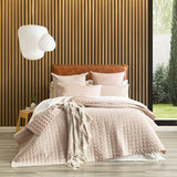 Renee Taylor Alison Yarn Dyed Cotton Reversible Quilted Coverlet Set - Clay (OEKO-TEX Certified Bedspread)