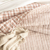 Renee Taylor Alison Yarn Dyed Cotton Reversible Quilted Coverlet Set - Clay (OEKO-TEX Certified Bedspread)