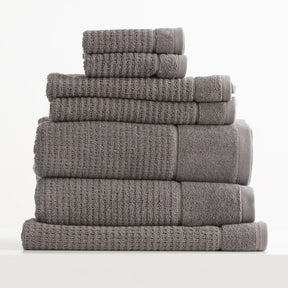 Renee Taylor Cambridge 650 GSM Waffle Cotton Bath Towel Set - Fossil (2 to 14 Piece Packs)