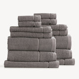 Renee Taylor Cambridge 650 GSM Waffle Cotton Bath Towel Set - Fossil (2 to 14 Piece Packs)