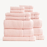 Renee Taylor Cambridge 650 GSM Waffle Cotton Bath Towel Set - Primrose (2 to 14 Piece Packs)