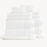 Renee Taylor Cambridge 650 GSM Waffle Cotton Bath Towel Set - Snow (2 to 14 Piece Packs)
