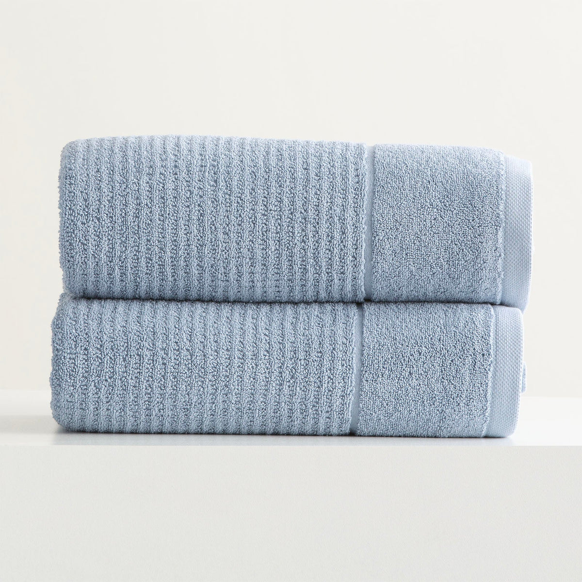 Renee Taylor Cambridge 650 GSM Waffle Cotton Bath Towel Set - Blue Mirage (2 to 14 Piece Packs)