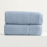 Renee Taylor Cambridge 650 GSM Waffle Cotton Bath Towel Set - Blue Mirage (2 to 14 Piece Packs)