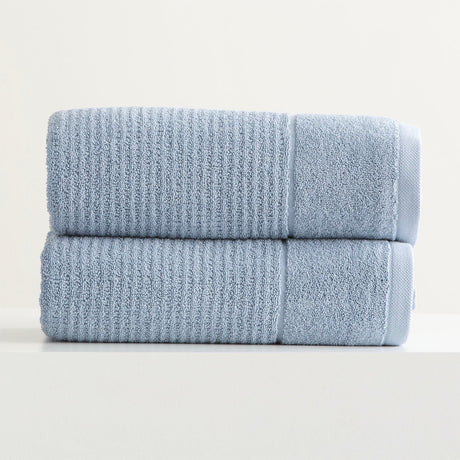Renee Taylor Cambridge 650 GSM Waffle Cotton Bath Towel Set - Blue Mirage (2 to 14 Piece Packs)