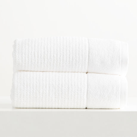 Renee Taylor Cambridge 650 GSM Waffle Cotton Bath Towel Set - Snow (2 to 14 Piece Packs)