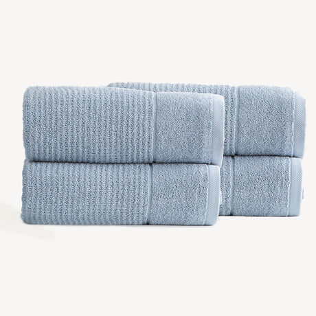 Renee Taylor Cambridge 650 GSM Waffle Cotton Bath Towel Set - Blue Mirage (2 to 14 Piece Packs)