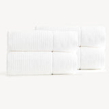 Renee Taylor Cambridge 650 GSM Waffle Cotton Bath Towel Set - Snow (2 to 14 Piece Packs)