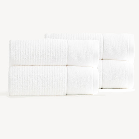 Renee Taylor Cambridge 650 GSM Waffle Cotton Bath Towel Set - Snow (2 to 14 Piece Packs)
