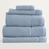 Renee Taylor Cambridge 650 GSM Waffle Cotton Towels - Blue Mirage (Bath, Hand & Face Towel/Bath Sheet & Bath Mat)