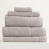 Renee Taylor Cambridge 650 GSM Waffle Cotton Towels - Pumice Stone (Bath, Hand & Face Towel/Bath Sheet & Bath Mat)