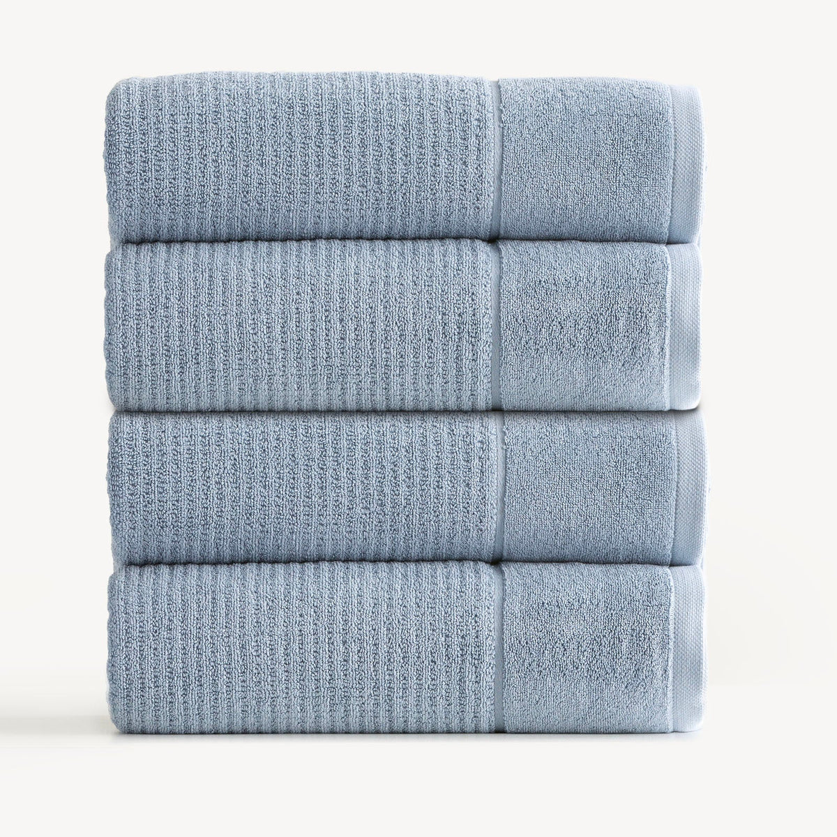 Renee Taylor Cambridge 650 GSM Waffle Cotton Bath Towel Set - Blue Mirage (2 to 14 Piece Packs)