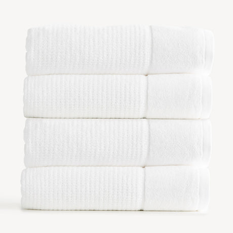 Renee Taylor Cambridge 650 GSM Waffle Cotton Bath Towel Set - Snow (2 to 14 Piece Packs)