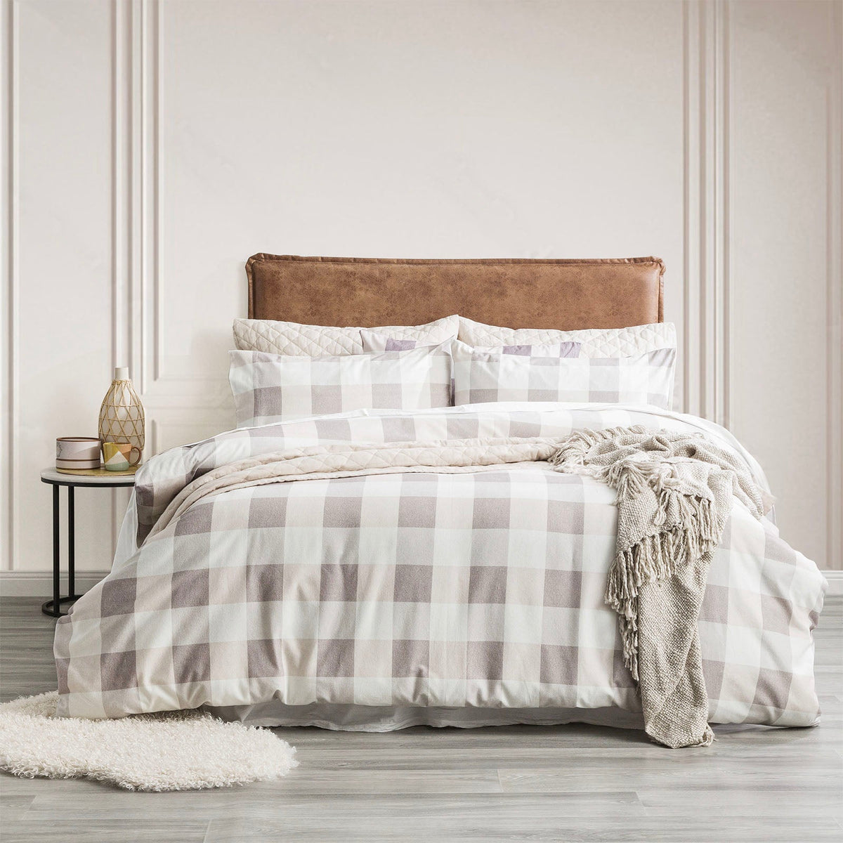 Park Avenue 175 GSM Egyptian Cotton Flannelette Quilt Cover Set - Buffalo Check
